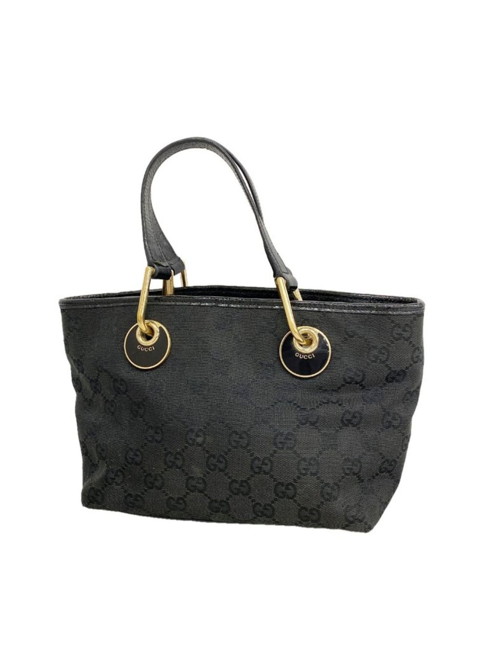 Gucci Handbag GG Canvas Black Gold